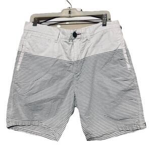 Howe Men's Casual Shorts White striped sz 34 No 65 Creative workforce cotton